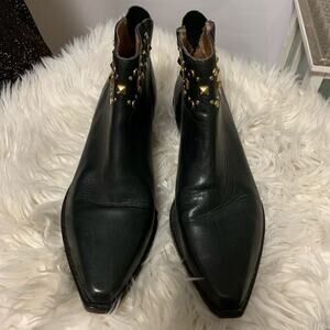LIZ CLAIBORNE LEATHER BLACK ANKLE‎ BOOTS Si…